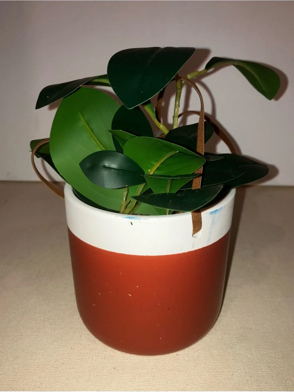 Set of 2 Terracotta & White Hanging Planter Pair - Modern Home Accents